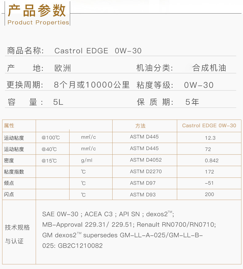 嘉實多 全合成機油 極護EDGE FST 0W-30 C3 SN 5L裝-第3張圖片-鄭州市冠恒貿易有限公司【官方網(wǎng)站】-車用潤滑油服務專家