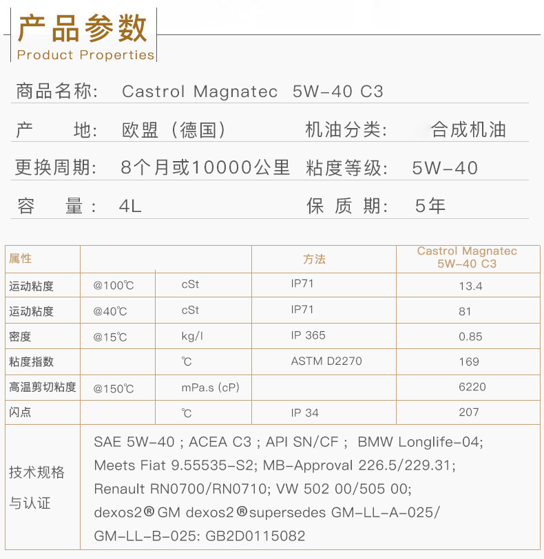 嘉實多 全合成機油 磁護Magnatec 5W-40 C3 SN 4L裝-第3張圖片-鄭州市冠恒貿(mào)易有限公司【官方網(wǎng)站】-車用潤滑油服務專家