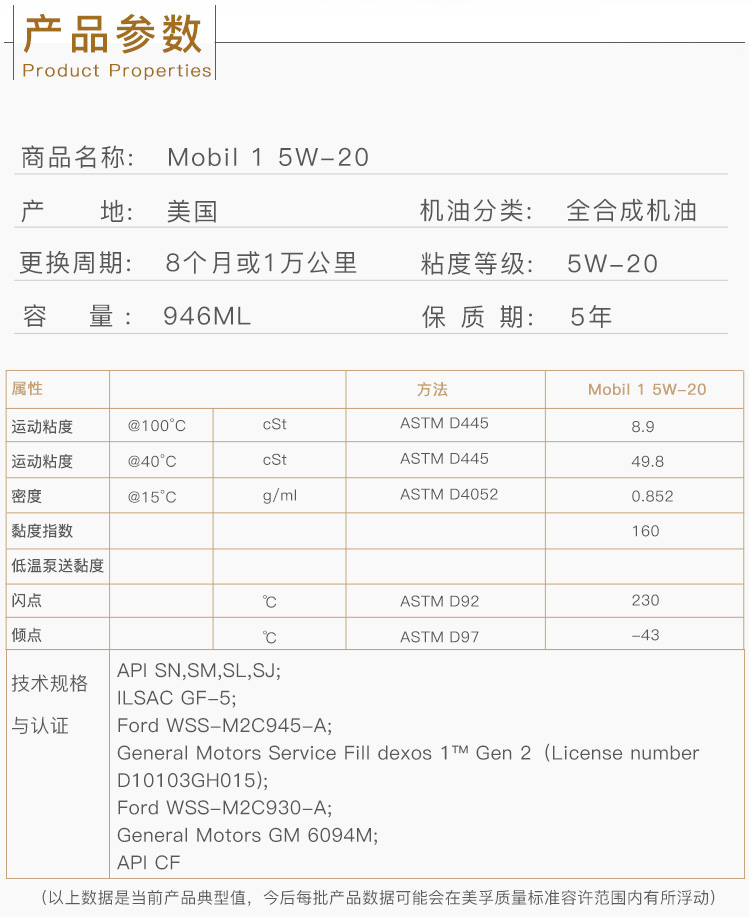 美孚1號 全合成機(jī)油 5W-20 SN 1 QT裝-第4張圖片-鄭州市冠恒貿(mào)易有限公司【官方網(wǎng)站】-車用潤滑油服務(wù)專家