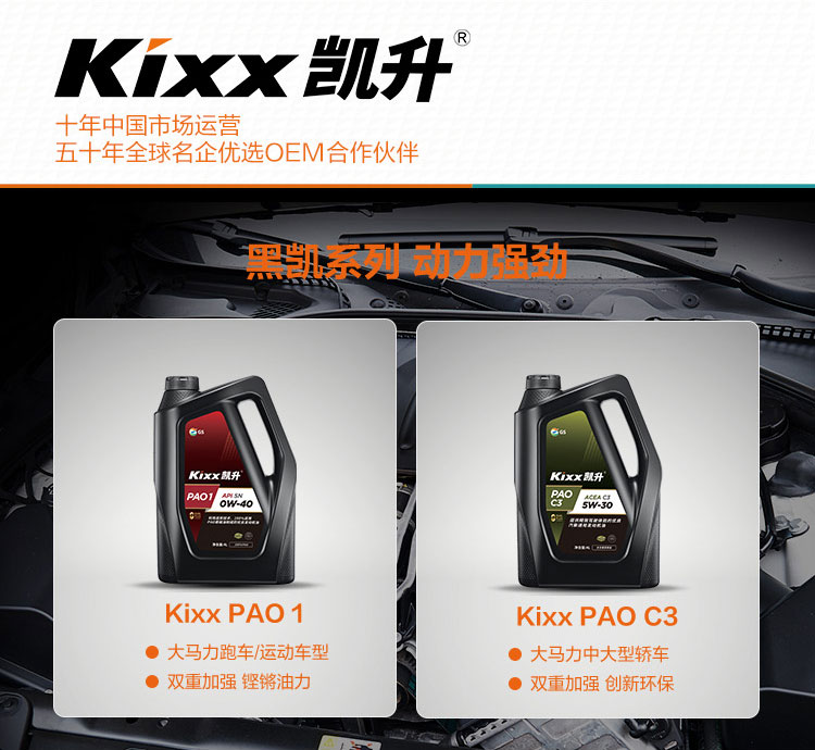 GS (Kixx) 凱升PAO全合成機(jī)油 5W-40 A3B4級(jí) 黑凱系列 1L-第8張圖片-鄭州市冠恒貿(mào)易有限公司【官方網(wǎng)站】-車用潤(rùn)滑油服務(wù)專家